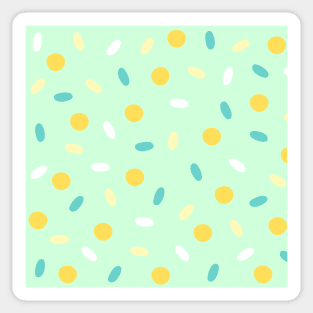 Pastel Green, Blue, Yellow Dot Print Sticker